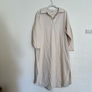 Massimo Dutti Ecru Oversized Shirt Dress Size XS-S